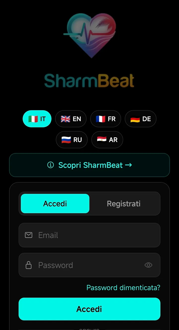 SharmBeat — login and languages